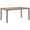 vidaXL Vrtni stol sivi 150x90x75 cm poliratan i masivno bagremovo drvo