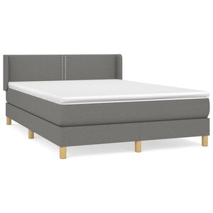 vidaXL Krevet s oprugama i madracem tamnosivi 140x190 cm od tkanine