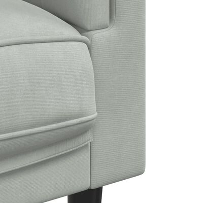 vidaXL Fotelja s jastukom svjetlosiva baršunasta