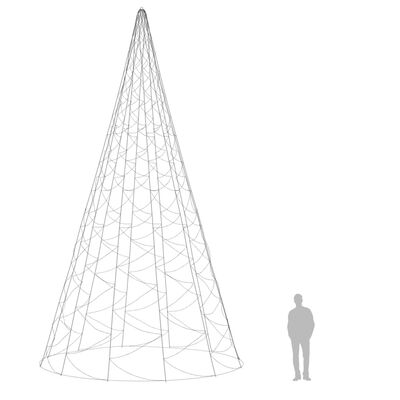 vidaXL Božićno drvce na stijegu 3000 toplih bijelih LED žarulja 800 cm