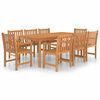 vidaXL Vrtni blagovaonski set od 9 dijelova 200 x 100 cm masivno tikovino drvo