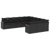 vidaXL Patio Sofa Set 11-sjedala Black