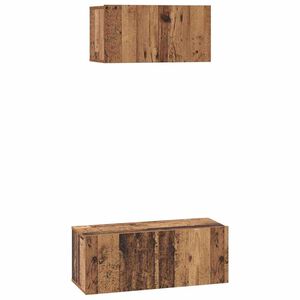 vidaXL Set TV komoda Zidne 2 pcs Staro drvo Konstruirano drvo