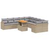 vidaXL 11-dijelni set vrtnih sofa od poliratana s jastucima bež