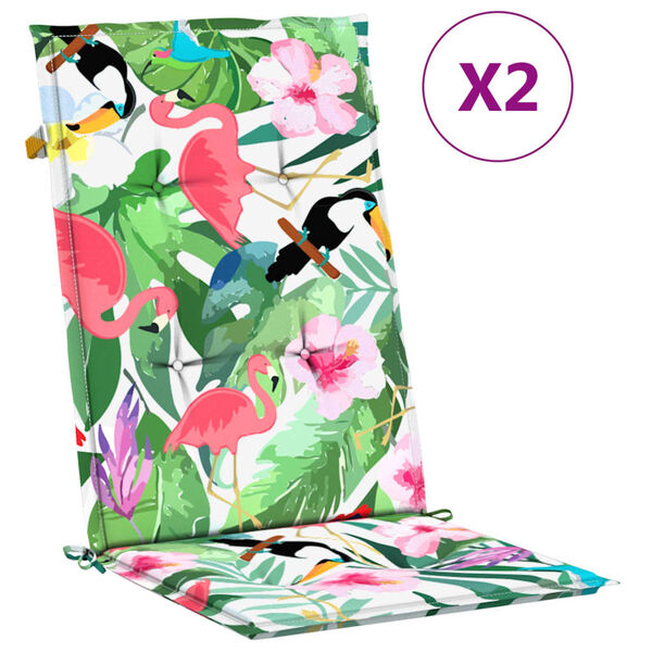 vidaXL Vrtni jastuci za stolice 2 kom višebojni 120x50x3 cm od tkanine