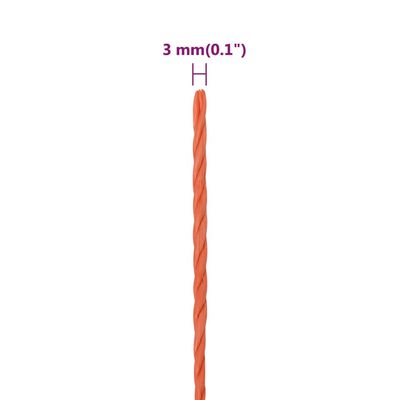 vidaXL Radno uže narančasto 3 mm 25 m od polipropilena