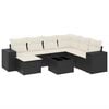 vidaXL 8-dijelni set vrtnih sofa od poliratana s jastucima crni