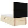 vidaXL Krevet s prostorom za pohranu s LED-om Krema 90 x 190 cm