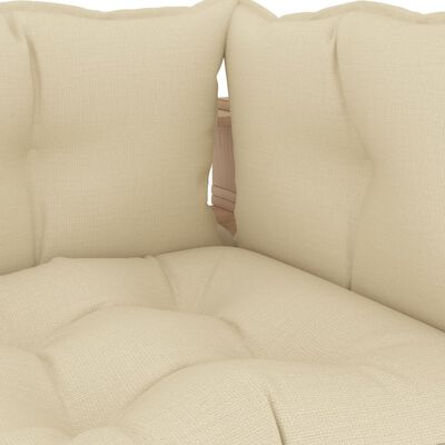 vidaXL Kutna vrtna sofa od paleta s krem jastucima drvena