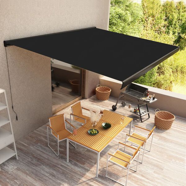vidaXL Kazetna tenda na ručno uvlačenje 400 x 300 cm antracit