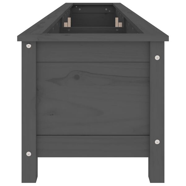 vidaXL Povi&scaron;ena vrtna gredica siva 199,5 x 40 x 39 cm masivna borovina