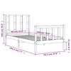 vidaXL Okvir kreveta s uzglavljem crni 90 x 190 cm od masivnog drva