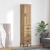 vidaXL Highboard Umjetnički hrast 34,5 x 34 x 180 cm Konstruirano drvo