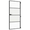 vidaXL Sobna vrata tanka crna 93x201,5 cm kaljeno staklo i aluminij