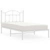 vidaXL Metalni okvir za krevet s uzglavljem bijeli 100x190 cm