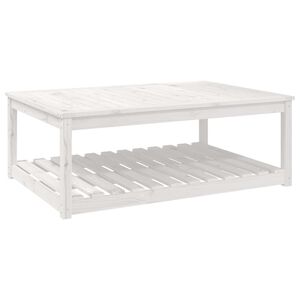 vidaXL Vrtni stol bijeli 121x82,5x45 cm od masivne borovine