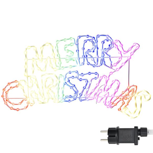 vidaXL Božićni natpis s 240 LED svjetlima Šareni 100 x 50 cm PVC
