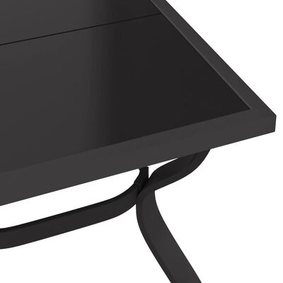 vidaXL Vrtni stol sivo-crni 140 x 70 x 70 cm od čelika i stakla