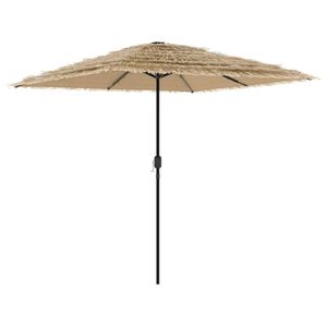 vidaXL Vrtni suncobran LED s čeličnom &scaron;ipkom smeđi 248x248x248 cm