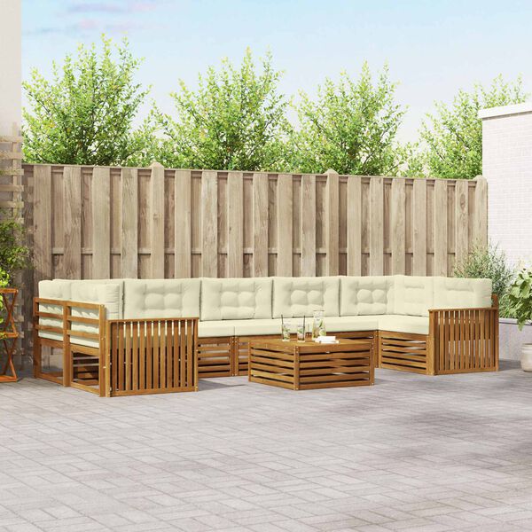 vidaXL Set vanjskih sofa s jastukom 8 pcs Prirodna i krem