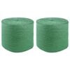 vidaXL Uže od jute 2 pcs Zelena 100% Juta Tossa