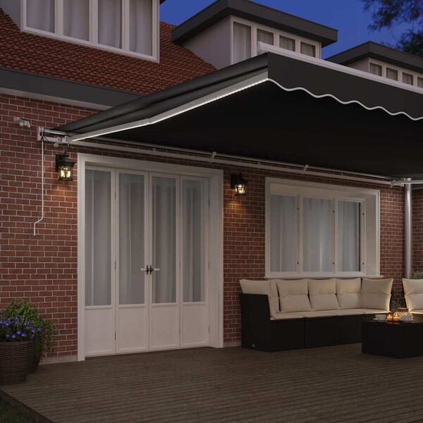 vidaXL Okvir tende S LED lampica Bijelo 600 × 300 cm Aluminij