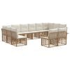 vidaXL Set vanjskih sofa 12 kom. Prirodna i krema bijela Poliester