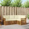 vidaXL Setovi sofa 4 pcs Prirodna i krem Čvrsto drvo akacije