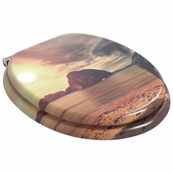 vidaXL Toaletna sjedala s mekim zatvaranjem Narančasta 44 x 38 cm