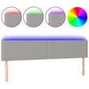 vidaXL LED uzglavlje svjetlosivo 200x5x78/88 cm od tkanine