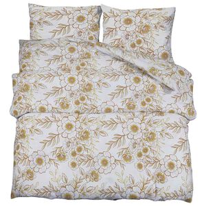 vidaXL Set posteljine za poplun bijelo-smeđi 240 x 220 cm pamučni