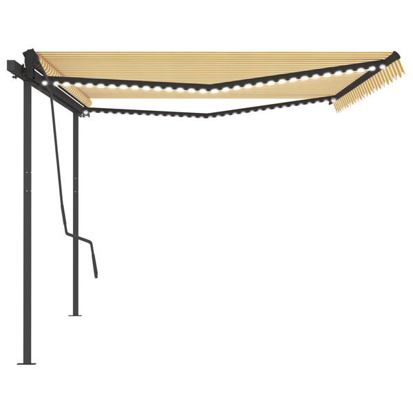 vidaXL Automatska tenda sa senzorom za vjetar LED 5x3,5 m žuto-bijela