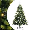 vidaXL Umjetno savitljivo božićno drvce s 300 LED dioda Zelena 180 cm