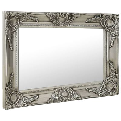 vidaXL Zidno ogledalo u baroknom stilu 60 x 40 cm srebrno
