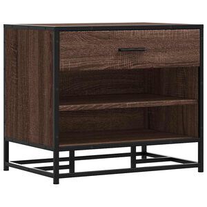 vidaXL Klupa za cipele smeđi hrast Konstruirano drvo i metal