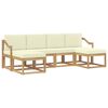 vidaXL Set vanjskih sofa 6 kom. 6-sjedala Bijela i krem Poliester