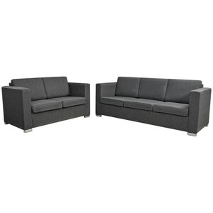 vidaXL Dvodijelni set sofa od tkanina tamnosivi