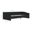 vidaXL Dnevni ležaj s madracem i USB-om crni od tkanine 90 x 200 cm