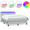 vidaXL Krevet s oprugama i madracem LED svjetlosivi 160x220 cm bar&scaron;unasti
