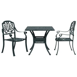vidaXL 3-dijelni bistro set zeleni od lijevanog aluminija