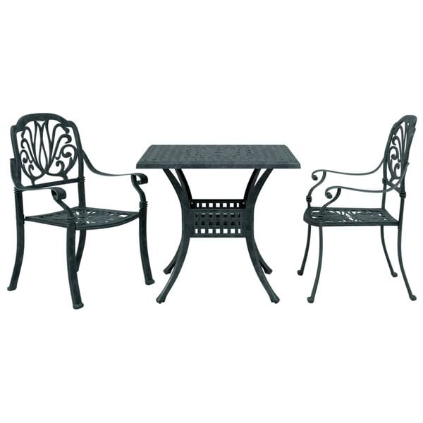 vidaXL 3-dijelni bistro set zeleni od lijevanog aluminija