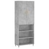 vidaXL Visoka komoda siva betona 69,5x34x180 cm od konstruiranog drva