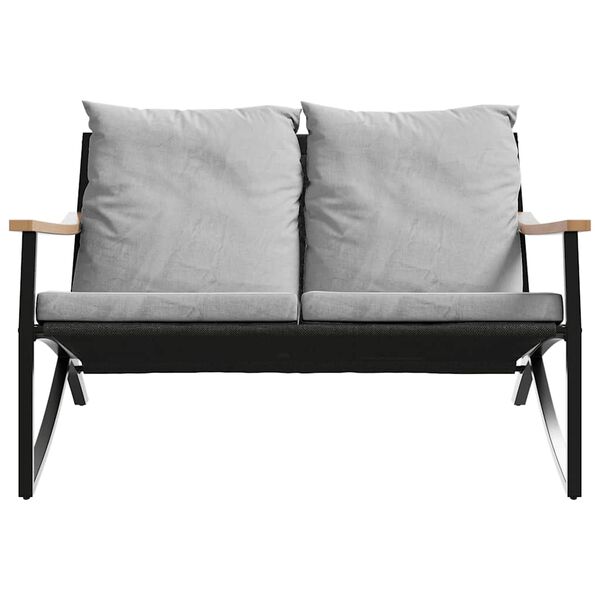 vidaXL 3-dijelni set balkonskog namje&scaron;taja s jastucima crni čelični