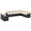 vidaXL 10-dijelni set vrtnih sofa s jastucima crni od poliratana