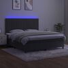 vidaXL Krevet box spring s madracem LED tamnosivi 160x200 cm bar&scaron;un