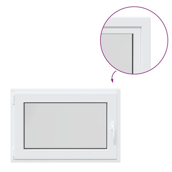 vidaXL Podrumski prozor "RISOR" 90x50 cm Okretno-nagibni DIN lijevi bijeli