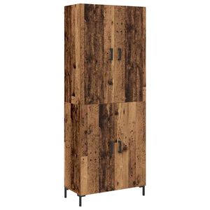 vidaXL Highboard Zidne Staro drvo 69,5 x 34 x 180 cm Konstruirano drvo
