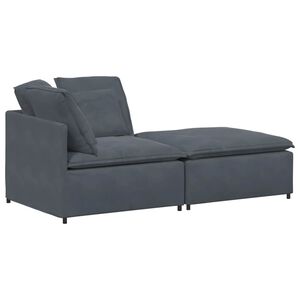 vidaXL Modularna sofa s podnožjem i jastucima, bar&scaron;unasta tamno siva