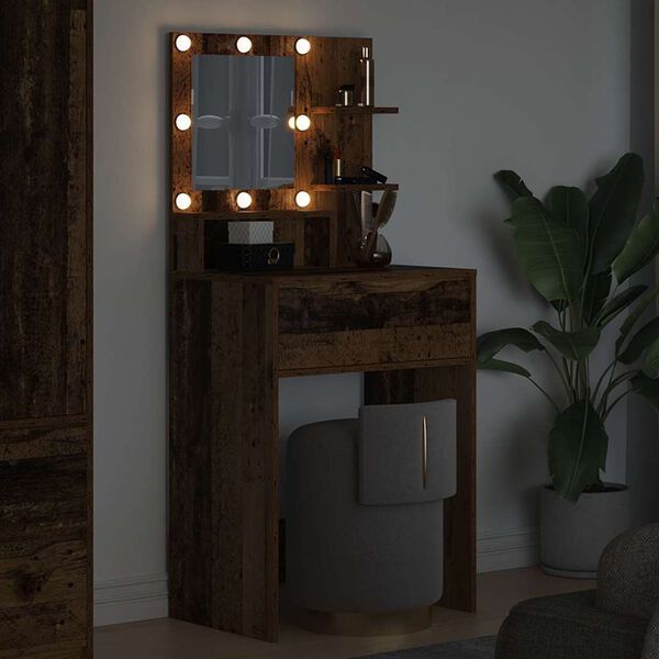 vidaXL Stolovi za presvlačenje u spavaćoj sobi s ladicama Staro drvo