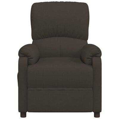 vidaXL Masažna fotelja od tkanine tamnosmeđa